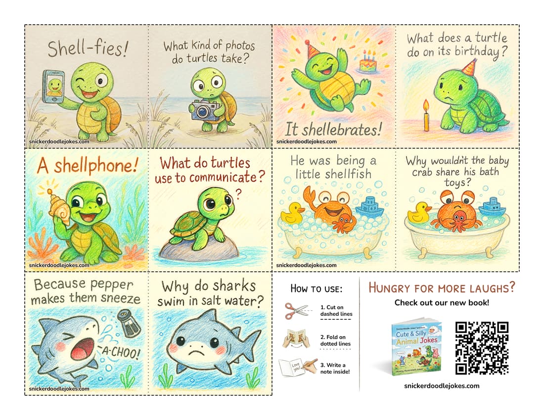 Sea Creatures joke notes pack 1