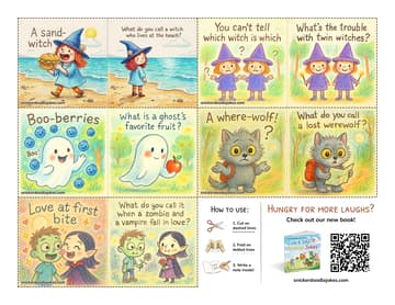 Halloween joke notes sheet