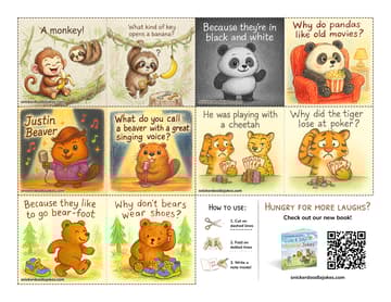 Forest Animals joke notes sheet