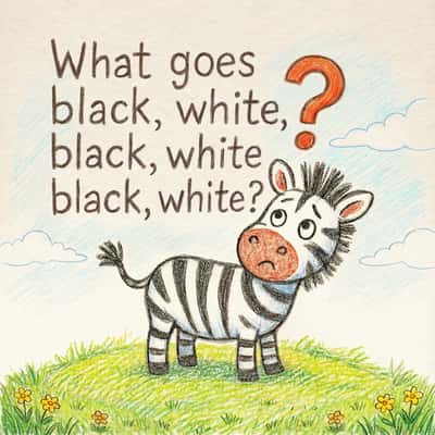 What goes black, white, black, white, black, white?