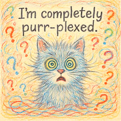 "I'm completely purr-plexed."