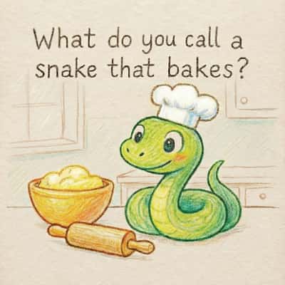 What do you call a snake that bakes?