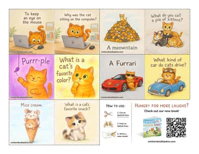 Cats joke notes sheet