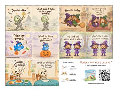 Halloween joke notes sheet