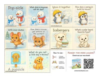 Winter joke notes sheet