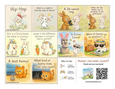 Bunnies joke notes sheet