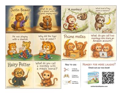 Forest Animals joke notes sheet