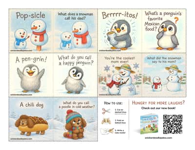 Winter joke notes sheet