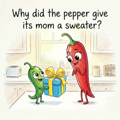 Why did the pepper give its mom a sweater?