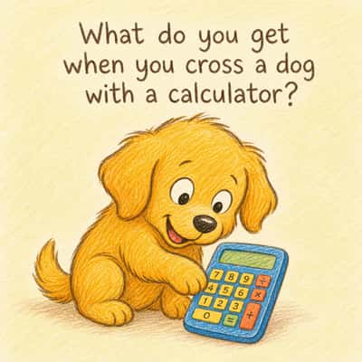 What do you get when you cross a dog with a calculator?