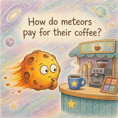 How do meteors pay for their coffee?