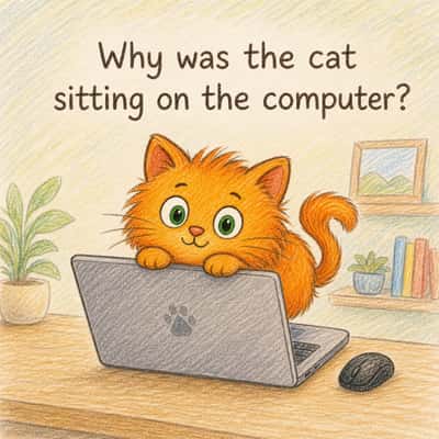 Why was the cat sitting on the computer?