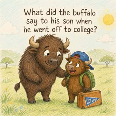 What did the buffalo say to his son when he went off to college?