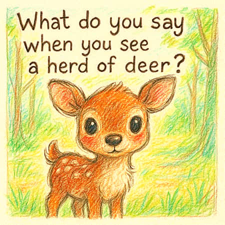 What do you say when you see a herd of deer?
