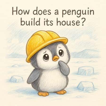 How does a penguin build its house?