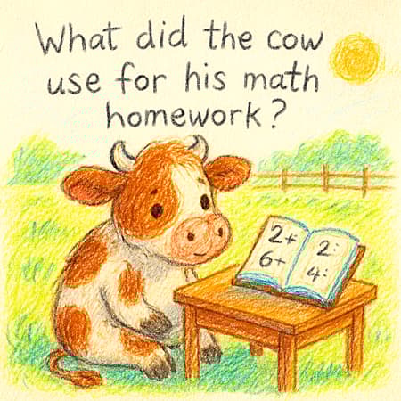 What did the cow use for his math homework?