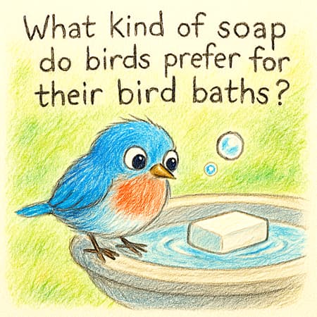 What kind of soap do birds prefer for their bird baths?