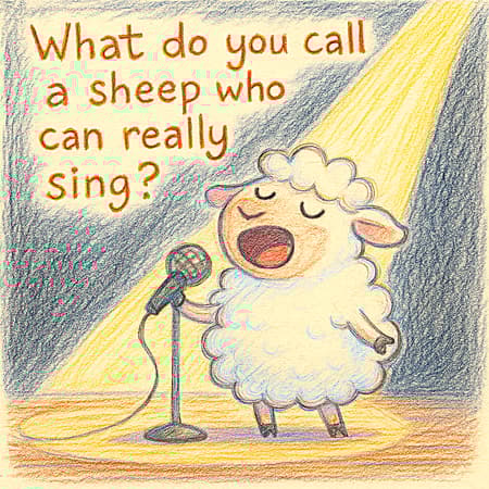What do you call a sheep who can really sing?