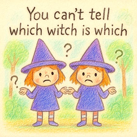 You can't tell which witch is which