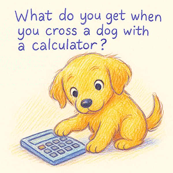 What do you get when you cross a dog with a calculator?
