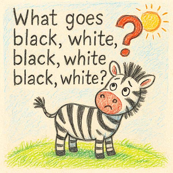 What goes black, white, black, white, black, white?