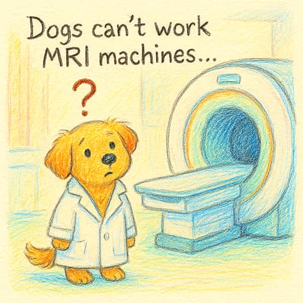 Dogs can't work MRI machines...