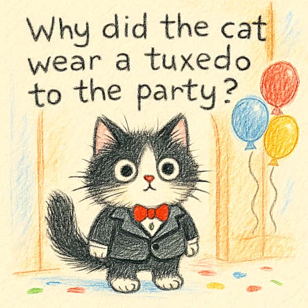 Why did the cat wear a tuxedo to the party?