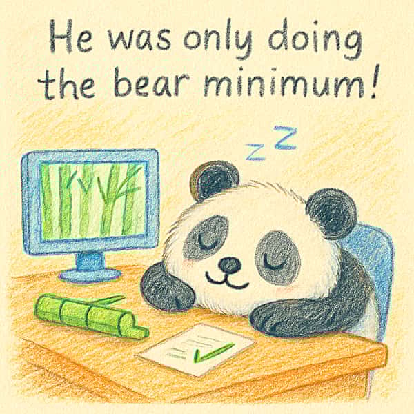 He was only doing the bear minimum!