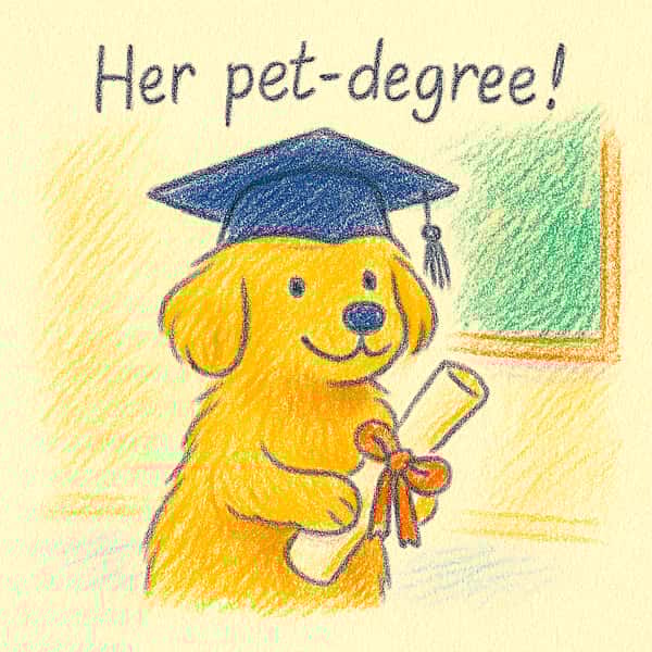 Her pet-degree!
