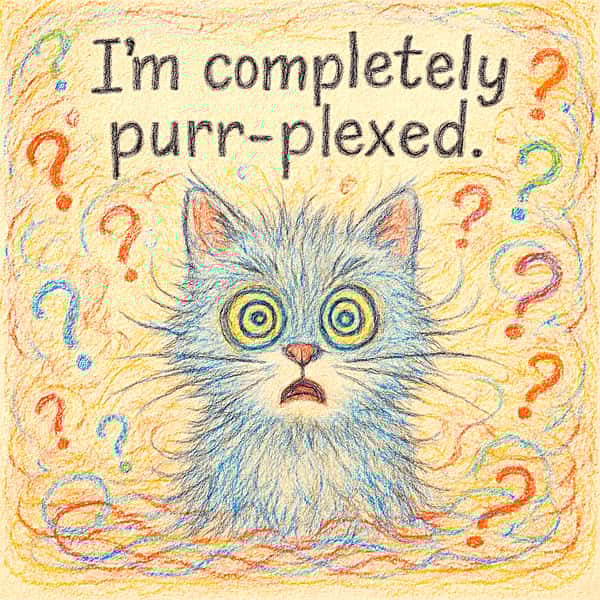 "I'm completely purr-plexed."