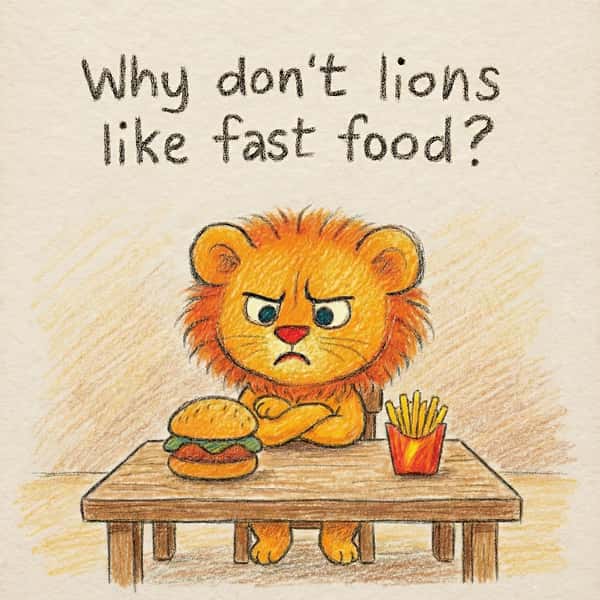 Why don't lions like fast food?
