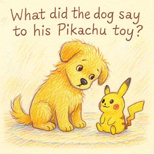 What did the dog say to his Pikachu toy?