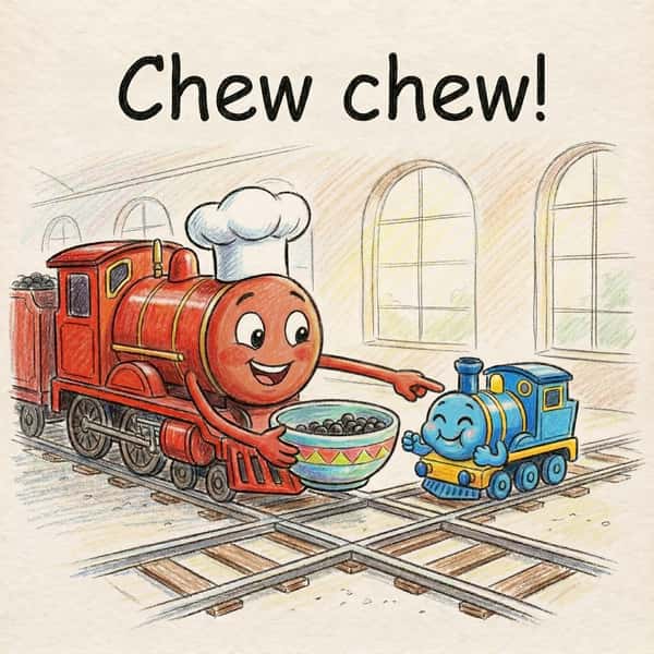 "Chew chew!"