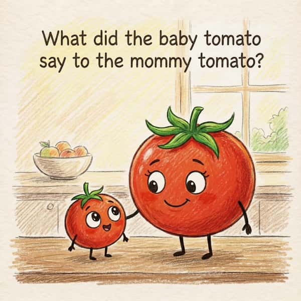 What did the baby tomato say to the mommy tomato?
