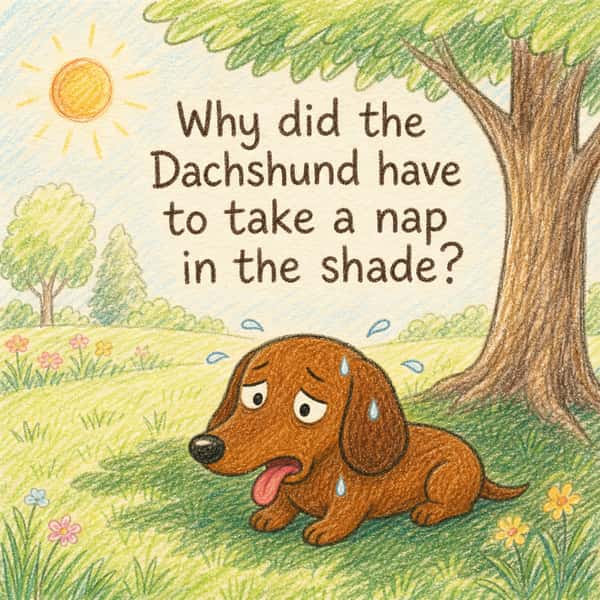Why did the Dachshund have to take a nap in the shade?