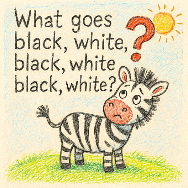 What goes black, white, black, white, black, white?