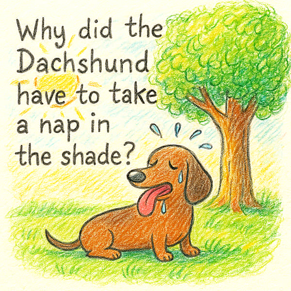 Why did the Dachshund have to take a nap in the shade?