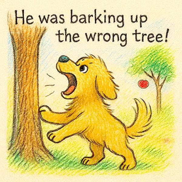 He was barking up the wrong tree!