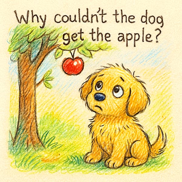 Why couldn't the dog get the apple?