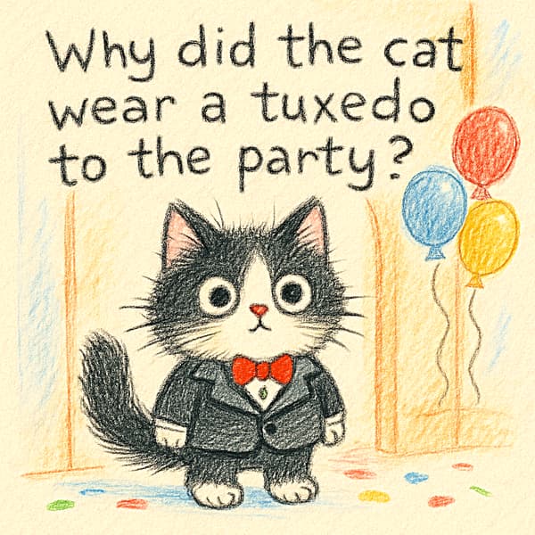 Why did the cat wear a tuxedo to the party?