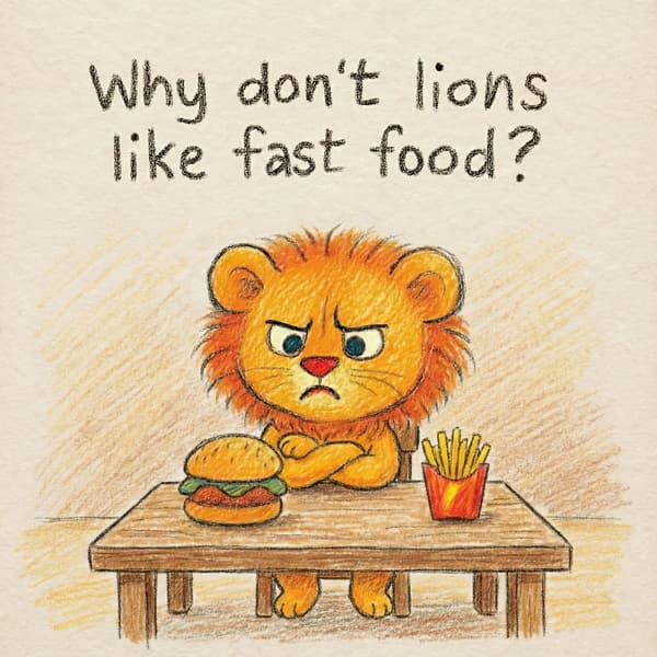 Why don't lions like fast food?