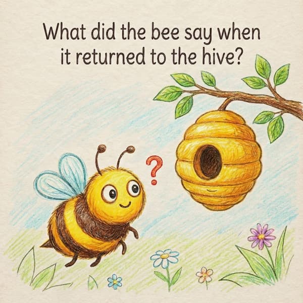What did the bee say when it returned to the hive?