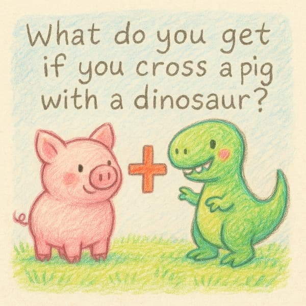 What do you get if you cross a pig with a dinosaur?