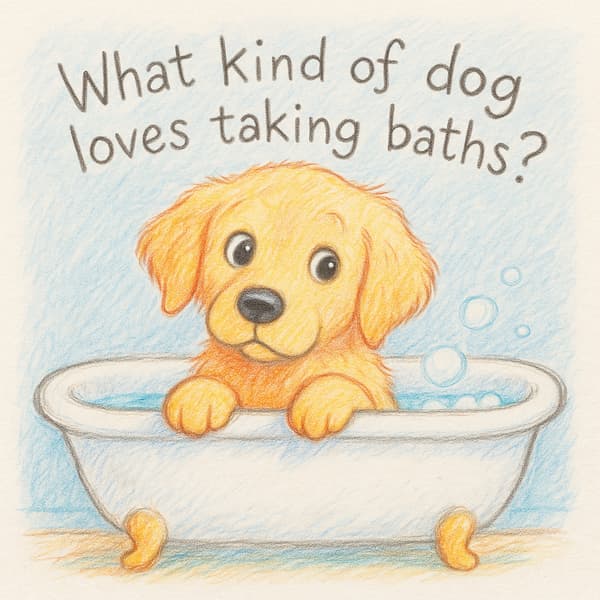 What kind of dog loves taking baths?