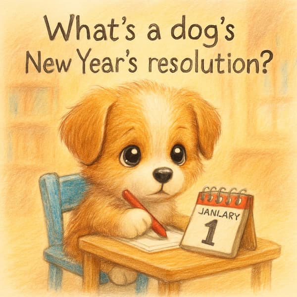 What’s a dog’s New Year’s resolution?