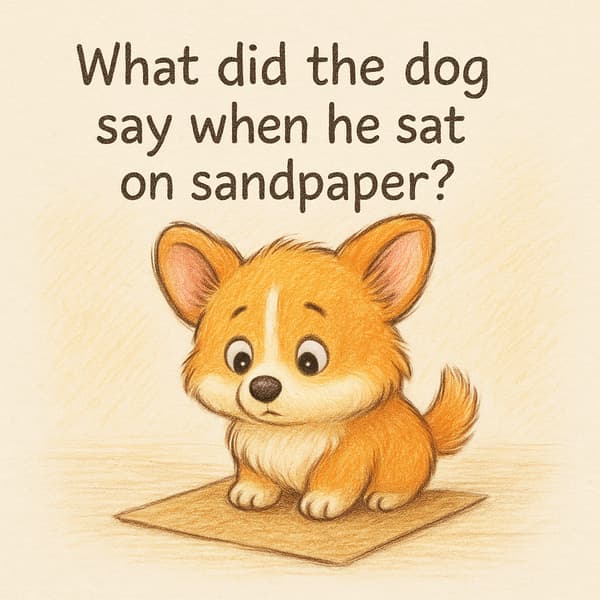 What did the dog say when he sat on sandpaper?