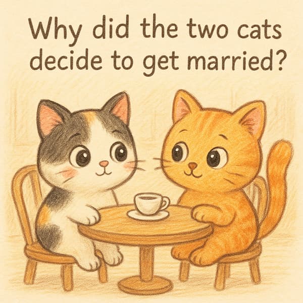 Why did the two cats decide to get married?
