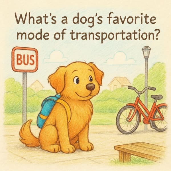 What's a dog's favorite mode of transportation?