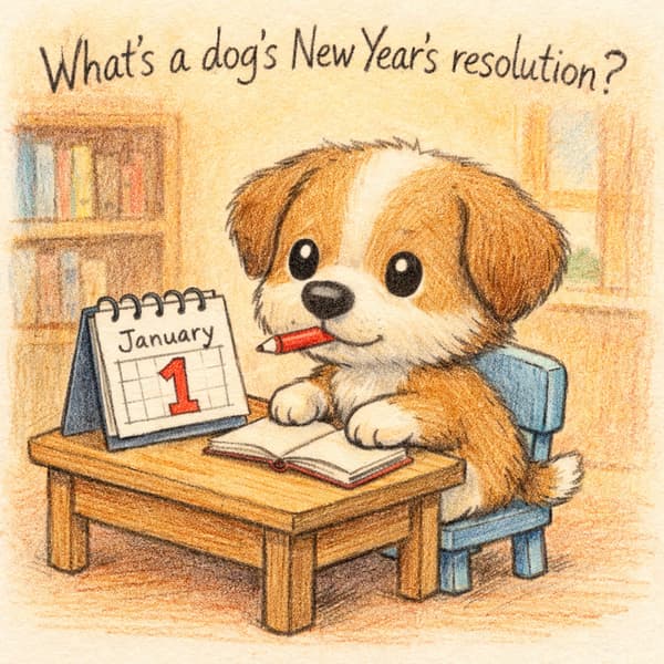 What’s a dog’s New Year’s resolution?