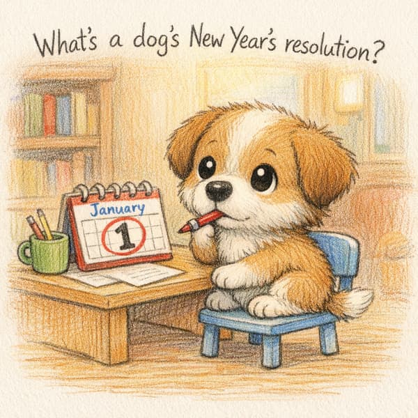 What’s a dog’s New Year’s resolution?